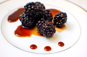 Fresh blackberries from JSM Organics and aged balsamic vinegar from We Olive